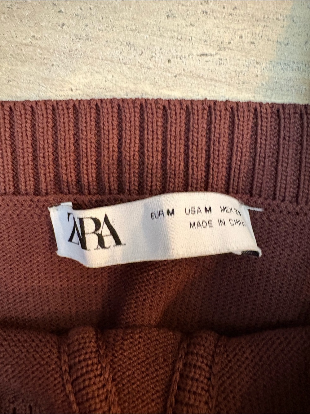Zara Brown Knit Bustier Crop Top Sweater Tank Corset Cami Ribbed Size M - Picture 3 of 4
